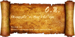Obagyán Marléne névjegykártya